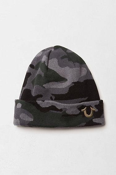 True Religion Camo Watch Cap - Black