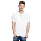 Raw Edge Waffle Mens Henley Shirt | White | Size Small | True Religion