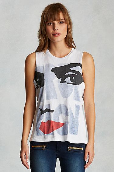 True Religion True Makeup Womens Muscle Tee - White