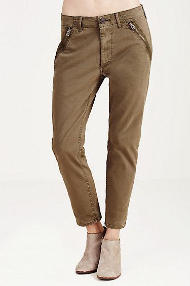 True Religion Cara Nu Cargo Womens Jean - Faded Olive