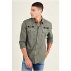 Workwear Mens Shirt | Military Green | Size Large | True Religion