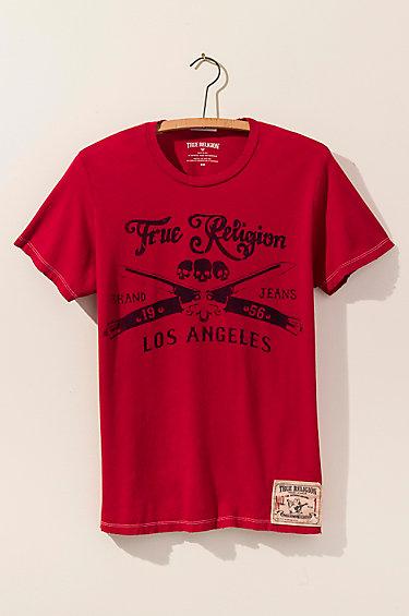 True Religion Blades Crew Neck Mens Tee - Red