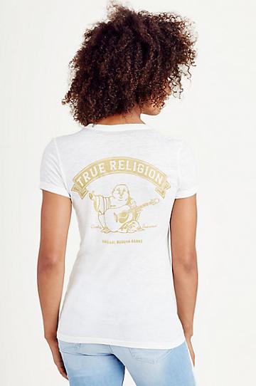 True Religion Vintage Buddha Womens Tee - White