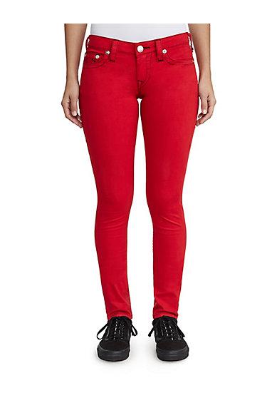 Womens Sateen Skinny Pant | Ruby Red | Size 23 | True Religion