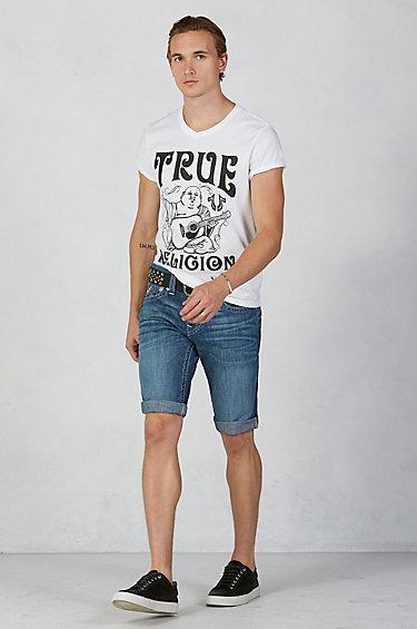 True Religion Hand Picked Cut Off Mens Short - Grey Dog