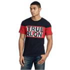 Men's Good Stripe Crew Neck Tee | Black/red | Size Medium | True Religion