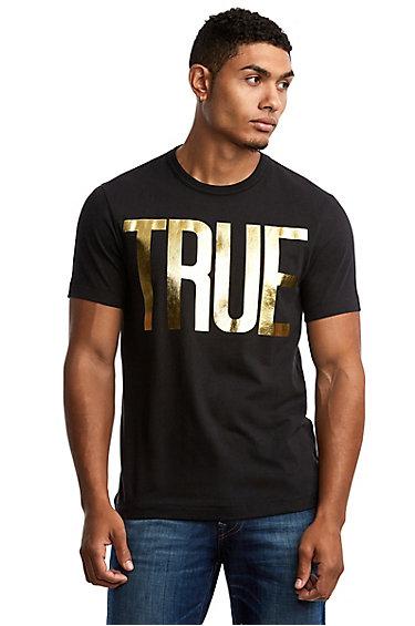 Men's True Front Logo Tee | Black | Size Small | True Religion