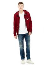Core Zip Up Mens Hoodie | Ruby Red | Size Small | True Religion