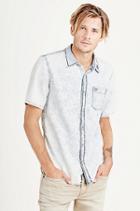 True Religion Short Sleeve Button Up Woven Mens Shirt - Midnight
