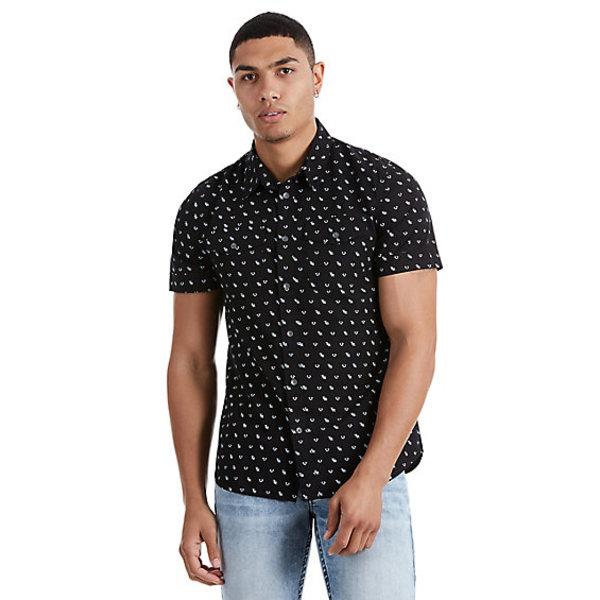 Monogram Utility Mens Shirt | Black | Size Xx Large | True Religion
