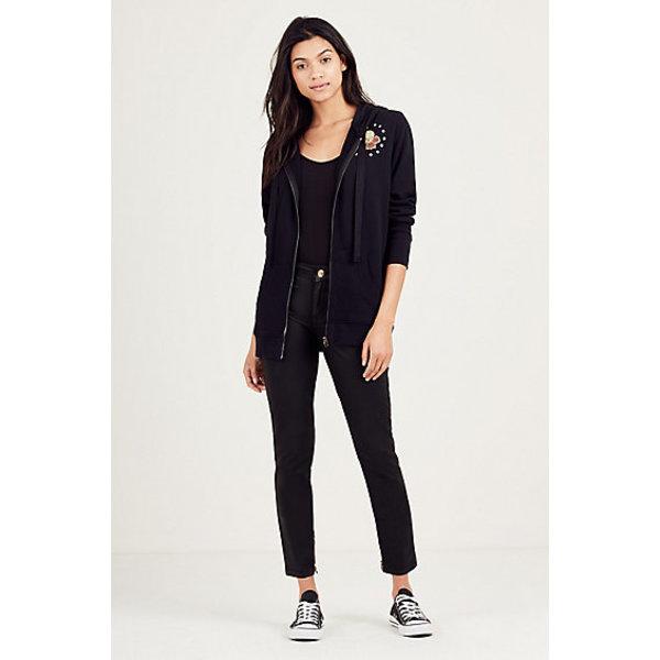 Embellished Bf Womens Hoodie | Black | Size Small | True Religion