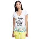 Women's Tropical Paradise Fade Deep V Tee | White | Size X Small | True Religion