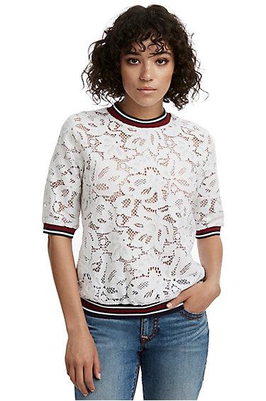 Lace Womens Top | White | Size X Small | True Religion