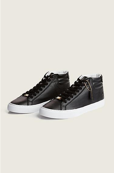 Hex V1 High Top Leather Sneaker | Black | Size 8 | True Religion