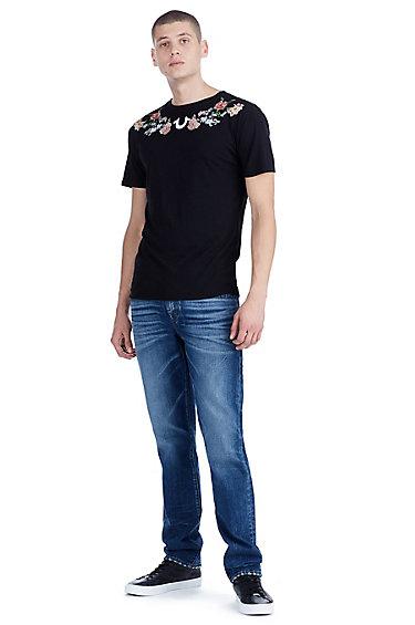 Mens Washed Floral Tee | Black | Size X Small | True Religion