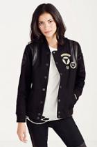 Varsity Womens Jacket | Black  | Size X Small | True Religion