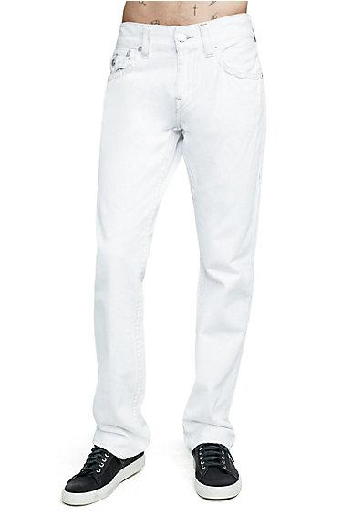 Men's Straight Fit Ascot Grey Stitch Jean | Optic White | Size 29 | True Religion