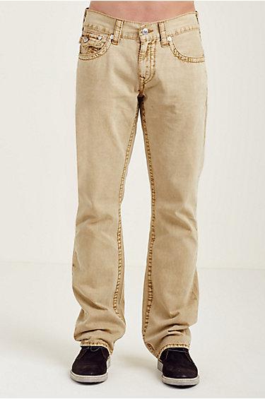 Straight Twill Big T Mens Pant | Straw | Size 27 | True Religion