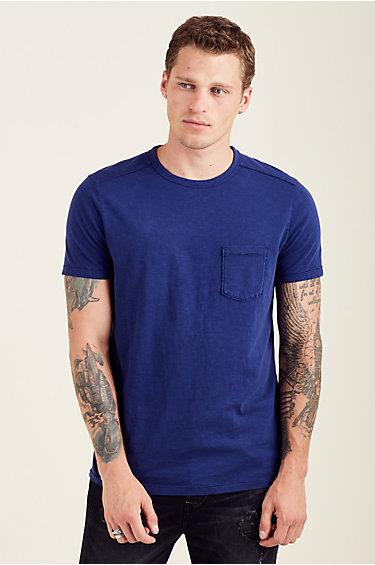 Pocket Mens Tee | French Blue | Size Small | True Religion
