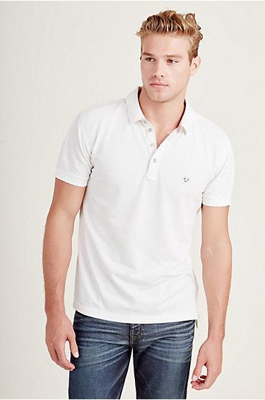 True Religion Big T Mens Polo Shirt - White