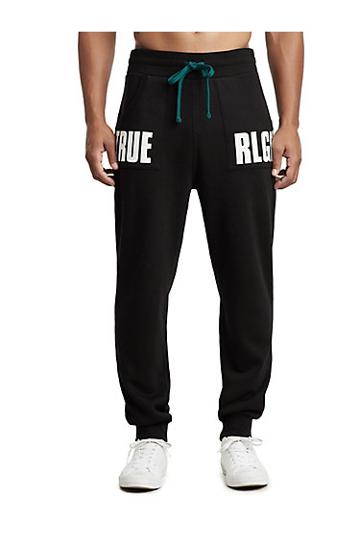 Men's True Stack Porkchop Jogger | Black | Size Medium | True Religion