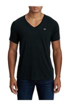 Mens Classic V Neck Tee | Black | Size X Small | True Religion