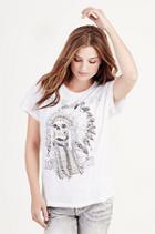 True Religion War Paint Womens Boyfriend Tee - White