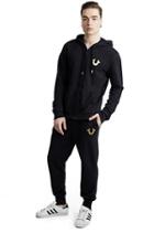 Metallic Double Puff Cuffed Mens Sweatpant | Black | Size Small | True Religion