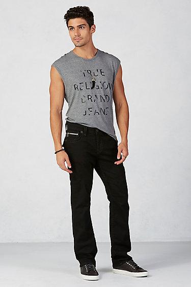 True Religion Ricky Straight Coated Super T Mens Jean - Midnight