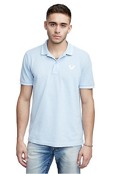Crafted Logo Mens Polo Shirt | Blue Fade  | Size Small | True Religion