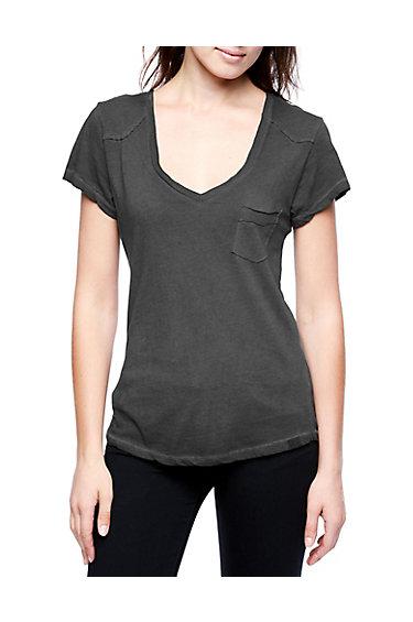 Women's Eagle Print S/s Vneck Tee | Jet Black | Size Large | True Religion