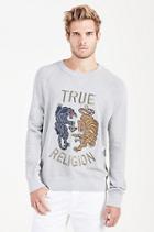 True Religion Panther Mens Pullover - Heather Grey