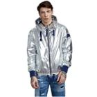 Silver Bomber Jacket Mens Hoodie | Size Small | True Religion