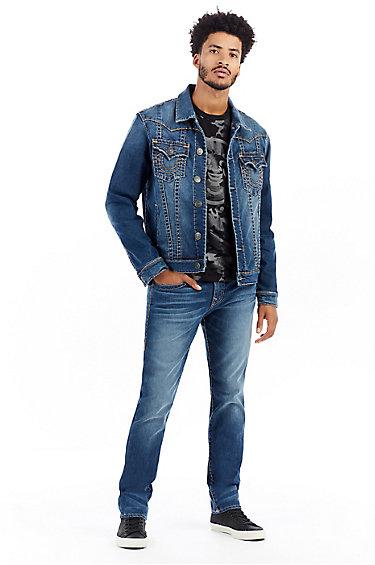 Mens Super T Jimmy Denim Jacket | Indigo Luxe | Size Small | True Religion