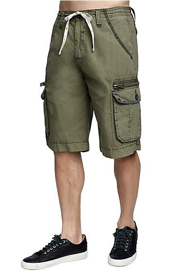 Mens Cargo Field Short | Military Green | Size 28 | True Religion