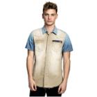 Mens Two Tone Western Denim Button Up Shirt | Fbq Upland | Size Medium | True Religion