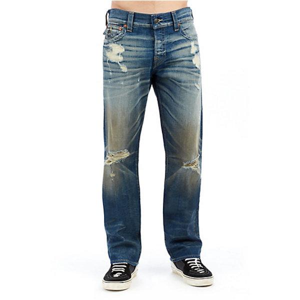 Mens Destroyed Selvedge Ricky Straight Jean | Indigo Legacy | Size 29 | True Religion