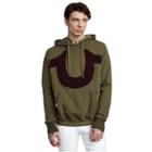 Horseshoe Mens Pullover Hoodie | Military Green | Size Small | True Religion
