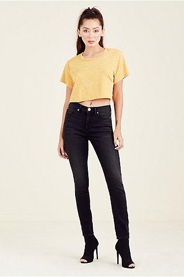 Cropped Boyfriend Womens Tee | Golden Pacific | Size X Small | True Religion