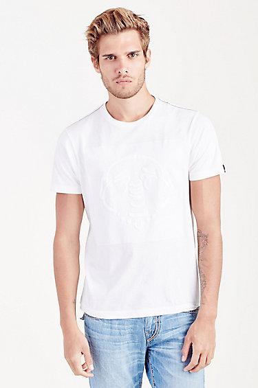 True Religion Puff Print Buddha Mens Tee - Optic White