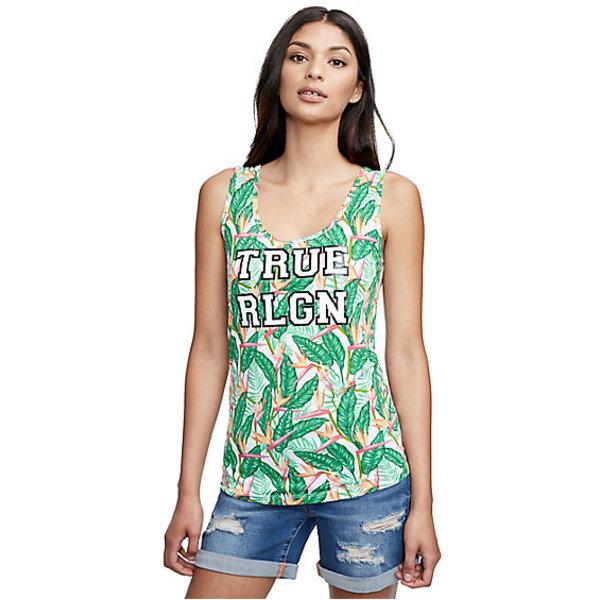 Women's True Religion Tropical Tank Top | Multi | Size X Small