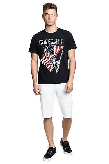 Mens American Skeleton Graphic Tee | Black | Size X Small | True Religion