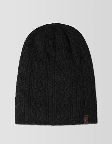 Black Slouchy Cable Beanie By True Religion, Os