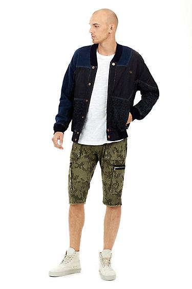 Mens Moto Cargo Short | Green | Size 28 | True Religion
