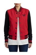Women's Stacked Tr Varsity Jacket | Ruby Red | Size X Small | True Religion