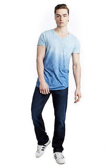 Mens Ombre Acid Wash Pocket Tee | Atlantic Blue  | Size Small | True Religion