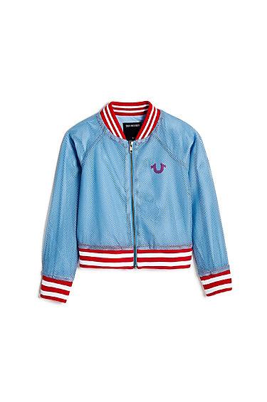 Kids Mesh Jacket | Powder Blue | Size Small | True Religion