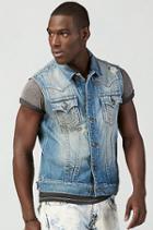 True Religion Jimmy Quick Fade Mens Denim Vest - Slow Cruisin