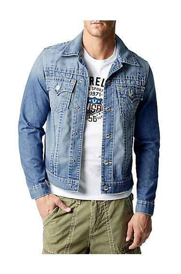 Men's Trucker Jacket Big T | Sly Creek | Size Small | True Religion