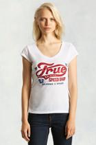 True Religion Hand Picked Speed Shop Womens T-shirt - White